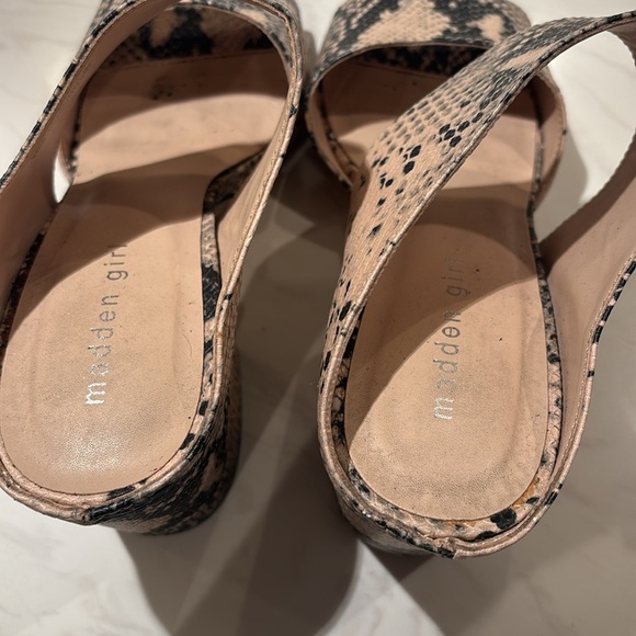 Madden Girl Black and Tan Snake Print Mules — Candiice - Picture 5 of 6